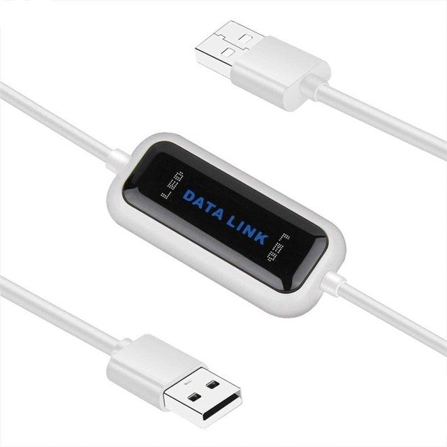 USB PC to PC Online Share Sync Link Net Direct Data File Transfer Bridge LED Cable Easy Copy Between 2 Computer Data Link Cable