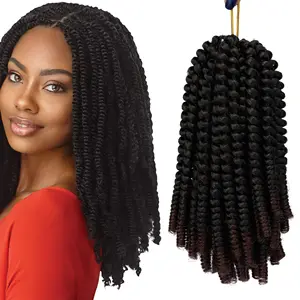 #2 b52 613 27 blue green red soft spring twist hair pack, 8 10 12 18 inch premium silky long loose spring curl twist bulk