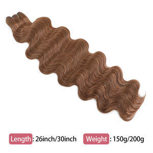 GLADYS - Extensiones de Cabello Sintético Natural de 30 Pulgadas, Color Rubio Piano, <span class=keywords><strong>Castaño</strong></span>, Ondulado, Cola de Caballo, Cabello Suelto y Profundo - Product Image 2