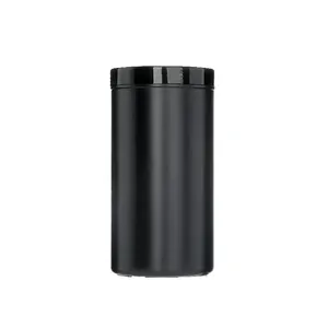 500ml 700ml Cylinder Rounder Hdpe PLASTIC Protein pulver glas mit Schraub verschluss Custom HDPE Kunststoff Black Food Gläser