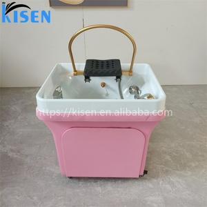 Kisen Modern Shampoo Hair Salon Washing Chair Portable Shampoo Sink with Water Circulation and Steamer Cream for Nail Salon - Product Image 3