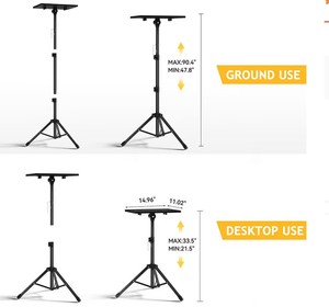 Projecteur <span class=keywords><strong>sol</strong></span> trépied <span class=keywords><strong>support</strong></span> ordinateur portable trépied hauteur réglable mélangeur bureau debout extérieur ordinateur <span class=keywords><strong>support</strong></span> de bureau avec plateau - Product Image 2