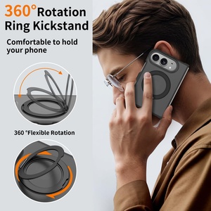 Coque de téléphone personnalisée OEM d'usine avec logo pour iPhone Duo, <span class=keywords><strong>écran</strong></span> pliable, anneau de <span class=keywords><strong>support</strong></span> mat, <span class=keywords><strong>support</strong></span> pliable, coque arrière transparente - Product Image 3