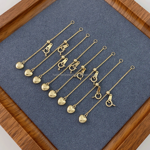 سلسلة موسع مجوهرات من الذهب الخالص 14 قيراط قابل للتعديل مشبك اصنعها بنفسك سوار قلادة - Product Image 3