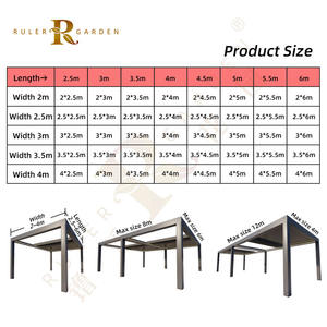 Pérgola retráctil independiente al aire libre impermeable terraza patio trasero patio motorizado plegable persiana techo pérgolas - Product Image 4