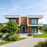 Villa de luxe moderne préfabriquée en structure légère en acier : Hôtel-resort modulaire écologique et maison de vacances