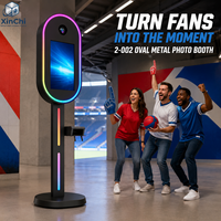 Machine Photobooth Luxe 2026 avec Miroir, Anneau Lumineux LED RGB, Impression en Libre-Service, Bluetooth/Wi-Fi, Capacité 15 Personnes pour Mariages et Fêtes