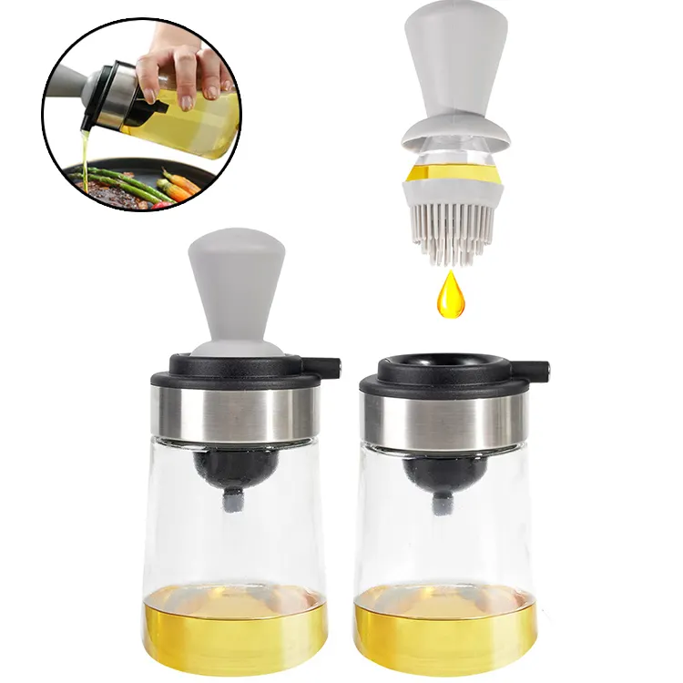 New Arrivals Type 180ml Multipurpose Portable 2 In 1 Glass Olive Oil Dispenser Bottle With Dropper
