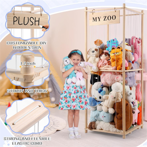 Commercio all'ingrosso di legno farcito animale gabbia di stoccaggio farcito Zoo giocattolo in legno organizzatore - Product Image 5