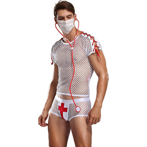 Ensemble de lingerie <span class=keywords><strong>sexy</strong></span> pour <span class=keywords><strong>homme</strong></span>, style nouveau, taille haute, à carreaux, 100% polyester, costume de carnaval pour adultes, cosplay, jeu de rôle, BDSM, sous-vêtements - Product Image 5