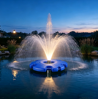 Pompe à eau flottante colorée à LED pour bassin, aérateur en acier inoxydable pour jardin aquatique et aménagement paysager