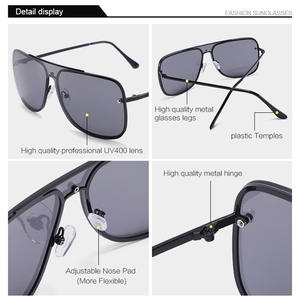 Gafas de sol de montura grande para hombre, al por mayor, de metal, con lentes de PC UV400, para conducir, viajar, protección solar, moda, Wenzhou 3703 - Product Image 5