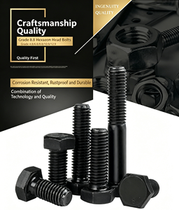 Vis à tête hexagonale haute résistance <span class=keywords><strong>DIN933</strong></span>, filetage complet, écrous hexagonaux galvanisés noirs M36 M48, classe photovoltaïque 12.9 <span class=keywords><strong>ISO4017</strong></span> - Product Image 3