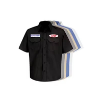 Chemise de travail à manches courtes surdimensionnée pour homme, personnalisable, uniforme de construction industrielle, en coton, conçue pour la performance