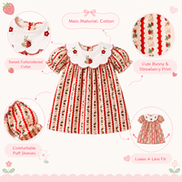 Nouvelle Collection Été 2026 : Robe de Princesse pour Filles avec Col Floral, Broderie Lapin et Manches Bouffantes