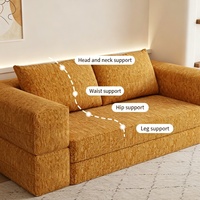 Canapé modulaire compact pliable à compression sous vide, petit canapé carré polyvalent, mobilier de luxe pour hôtel, garni d'éponge et recouvert de tissu