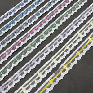 ZSY 1.5 Inches Cotton <strong>Lace</strong> with Star Design Embroidered Mesh <strong>Lace</strong> Dress Trim for Girl Hair Bow Accessories - Product Image 2