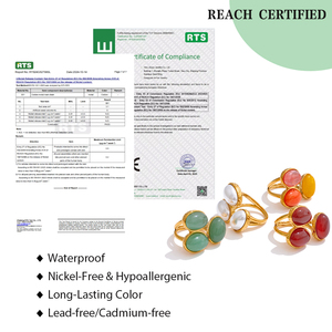 1990 модные женские кольца из нержавеющей стали с 2025 агатом из натурального камня - Product Image 3