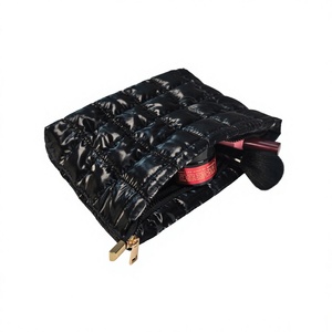 Down Cloth quilted Small <b>Pouch</b> Folding Custom Personalized Travel Zipper Makeup Cosmetic <b>Bag</b> <b>for</b> <b>Women</b> - Product Image 5