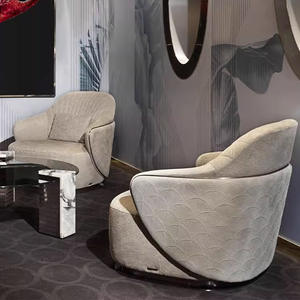 Sillón <span class=keywords><strong>Individual</strong></span> de Madera de Diseño Italiano de Lujo, Sillón Reclinable <span class=keywords><strong>Individual</strong></span> para Dormitorio, Sillón Moderno con Respaldo Alto para Relajarse - Product Image 4