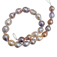 Superbe Chaîne de Perles de Culture d'Eau Douce de Qualité AAAAA, Forme Baroque Edison, Couleurs Mixtes, Grande Taille 13-15mm, Marque HB, pour la Fabrication de Bijoux