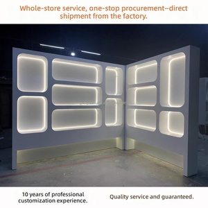 Espositore Moderno OEM Personalizzato con Ripiani a Livelli, Retro Solido, Illuminazione LED, <span class=keywords><strong>Design</strong></span> Durevole ed Ecologico per Negozi al Dettaglio e Cosmetici - Product Image 3