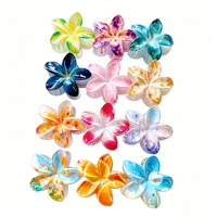 Pince à cheveux en plastique de 8 cm, motif Plumeria et Bauhinia hawaïens, colorée et mignonne, accessoire pour hommes et femmes