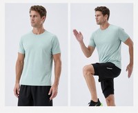 T-shirt de sport personnalisé pour homme, manches courtes, coupe ajustée, col rond, extensible, séchage rapide, idéal pour la gym, le fitness, la course et l'entraînement