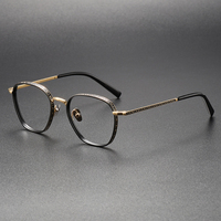 Lunettes de vue rétro en titane à verres plats, monture optique M3101 bleu argent, pour hommes et femmes