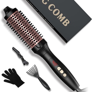 New Trending Hair Curling Iron Straightener Brush for Home Salon Use Thermal <b>Heated</b> Hot Round Brush - Product Image 1