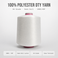 Fil intercalé léger 100 % polyester DTY 100/48 de qualité AA, certifié Oeko-Tex 100, doux et en vrac pour vêtements, textiles de maison, tricot et tissage