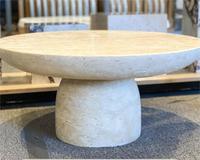 Table basse en marbre naturel travertin beige décoration de salon table basse vente directe d'usine