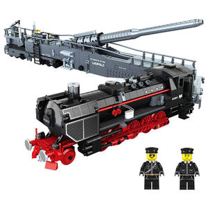 Modèle de <span class=keywords><strong>canon</strong></span> de train <span class=keywords><strong>allemand</strong></span> K5 FC4301, blocs de construction, jouet d'assemblage pour enfants et garçons - Product Image 1