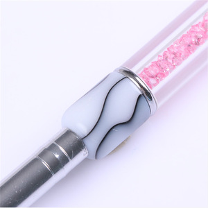 Pinceau à ongles en acrylique à manche rond plat pour dégradé ombré, gel, peinture, décoration, manucure, salon, ensemble d'outils pour nail art - Product Image 5
