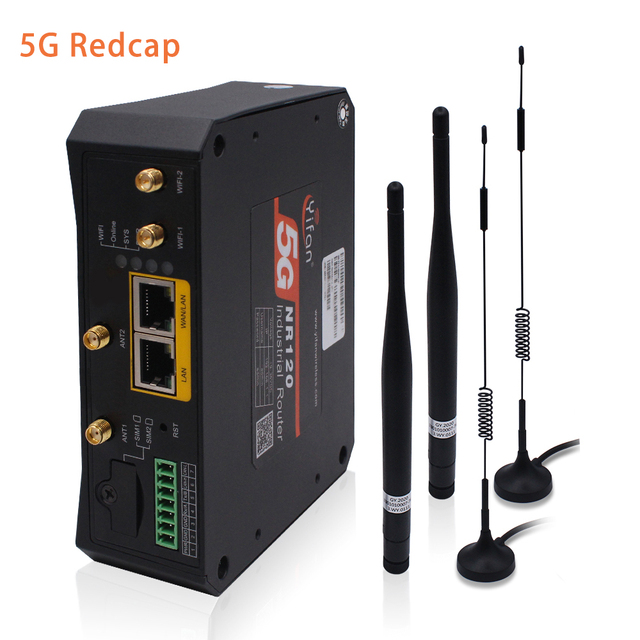 Yifan NR120-R Industrial 5G RedCap IoT Router Dual-SIM Failover Modem 300Mbps GRE/IPSEC WEP Encryption VPN Firewall Enterprise