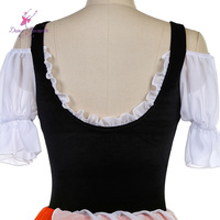 26060 Costume de danse long Giselle romantique noir blanc et orange pour Costumes de ballet de performance