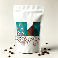Sachet Doypack Mat Personnalisé avec Fermeture Éclair et Valve de Décompression pour l'Emballage et la Conservation Fraîche des Grains de Café Torréfiés