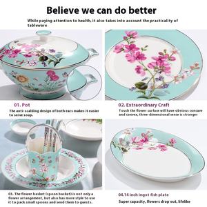 Ensemble de vaisselle en porcelaine osseuse de Style chinois haut de gamme combinaison nordique de luxe léger de bols et assiettes <span class=keywords><strong>pour</strong></span> un usage domestique - Product Image 4