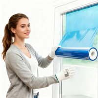 Film PE auto-adhésif bleu de haute qualité, fourni directement par l'usine, film de protection pour vitres, surfaces en acier inoxydable et sols