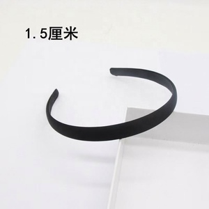 2cm 2.5cm 3cm 4cm Wide Ladies Girls No Slip Lined Ribbon Plastic <strong>White</strong> and <strong>Black</strong> Solid One Color Hairband Matte Satin <strong>Headband</strong> - Product Image 3
