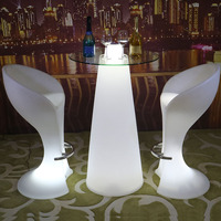 Table de cocktail lumineuse LED RGB rechargeable, étanche, en plastique, pour événements extérieurs, soirées, discothèques, patios et salons
