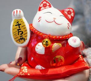 Tirelire en céramique de <span class=keywords><strong>porcelaine</strong></span> japonaise mignonne, chat porte-bonheur <span class=keywords><strong>Maneki</strong></span> <span class=keywords><strong>Neko</strong></span> pour la fortune, tirelire chinoise pour la richesse, artisanat pour la maison - Product Image 5