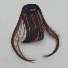 Extensions de cheveux humains marron foncé pour femmes avec frange transparente pièce de réparation sage - Product Image 1