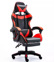 Chaise de bureau ergonomique pour le gaming, chaise inclinable, réglable en hauteur, pivotante à 360°, en cuir PU, 3 positions