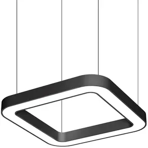 Modern LED Square Chandelier Lamp Indoor Design Lighting Engineering Hanging Line for Interior Decor