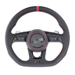 <span class=keywords><strong>Volant</strong></span> sport en fibre de carbone haute performance de luxe pour <span class=keywords><strong>Audi</strong></span> RS-<span class=keywords><strong>line</strong></span> B9 A4 A5 S4 S5, cuir perforé gris - Product Image 1