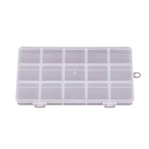 Transparent Plastic Storage Box 15 Compartment Double Buckle Rectangular For Jewelry Tools Fishing Gear - Product Image 4