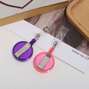 Wholesale Plastic 32mm Transparent Round Retractable ID Badge Reel - Product Image 3
