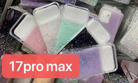 Coque de téléphone antichoc pour iPhone 17, vente en gros, étui de téléphone transparent étanche avec paillettes brillantes pour iPhone 17 Pro Max, coque arrière