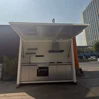 Cuisine extérieure télécommandée avec toit, armoire BBQ modulaire en alliage d'aluminium pour jardin, patio ou cour arrière